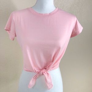 BOGO Pink crop top with center tie